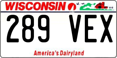 WI license plate 289VEX