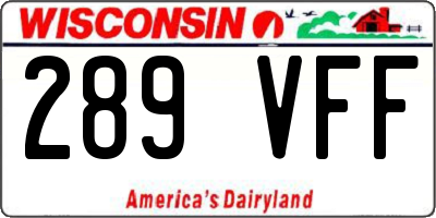 WI license plate 289VFF