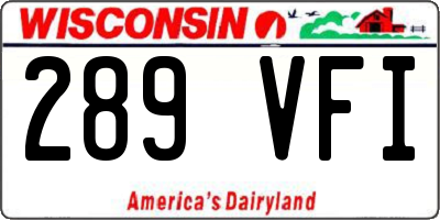 WI license plate 289VFI