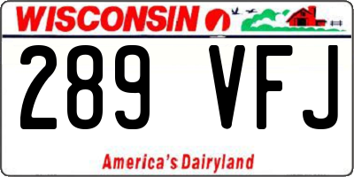 WI license plate 289VFJ