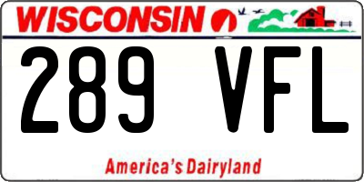 WI license plate 289VFL