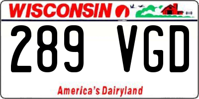 WI license plate 289VGD
