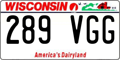 WI license plate 289VGG