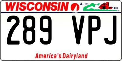 WI license plate 289VPJ
