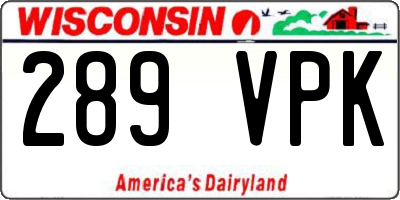 WI license plate 289VPK