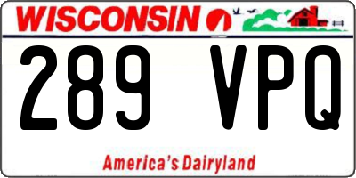 WI license plate 289VPQ