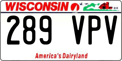 WI license plate 289VPV