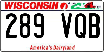 WI license plate 289VQB