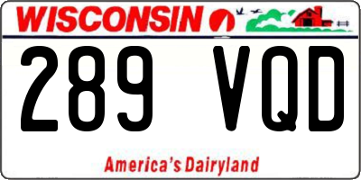 WI license plate 289VQD