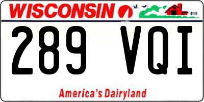 WI license plate 289VQI