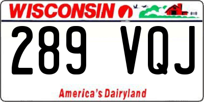 WI license plate 289VQJ