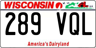 WI license plate 289VQL
