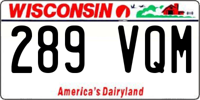 WI license plate 289VQM
