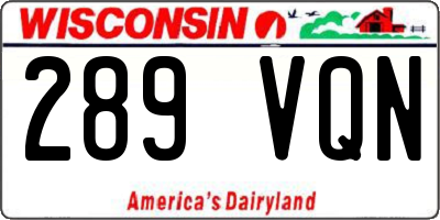 WI license plate 289VQN
