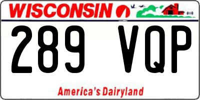 WI license plate 289VQP