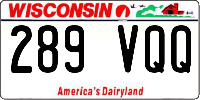 WI license plate 289VQQ