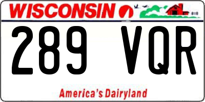 WI license plate 289VQR