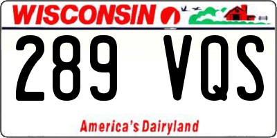 WI license plate 289VQS