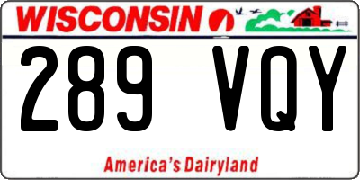 WI license plate 289VQY