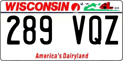 WI license plate 289VQZ