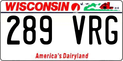 WI license plate 289VRG
