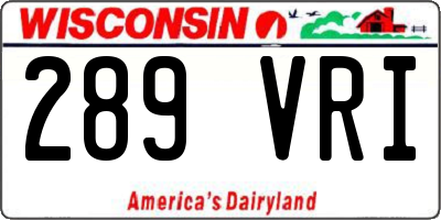 WI license plate 289VRI