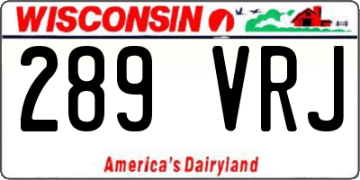 WI license plate 289VRJ