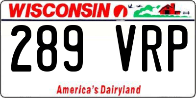 WI license plate 289VRP