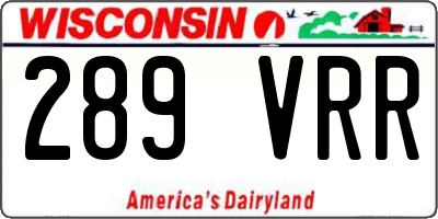WI license plate 289VRR