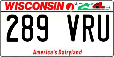 WI license plate 289VRU