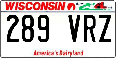 WI license plate 289VRZ