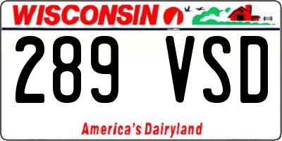WI license plate 289VSD