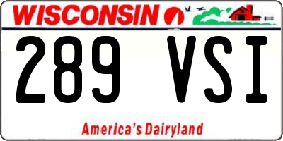 WI license plate 289VSI