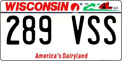 WI license plate 289VSS