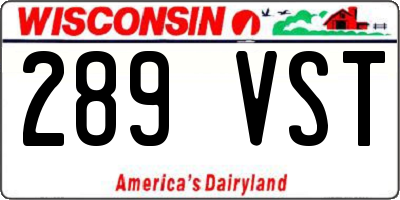 WI license plate 289VST