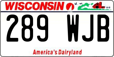 WI license plate 289WJB