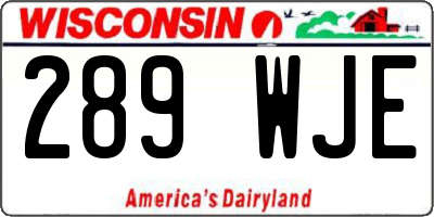 WI license plate 289WJE