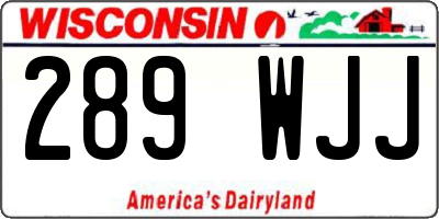 WI license plate 289WJJ