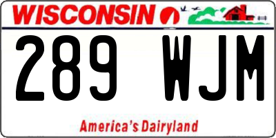 WI license plate 289WJM