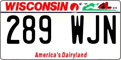 WI license plate 289WJN
