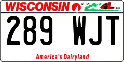 WI license plate 289WJT
