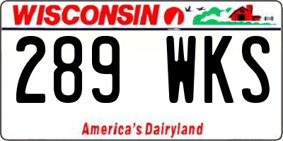 WI license plate 289WKS