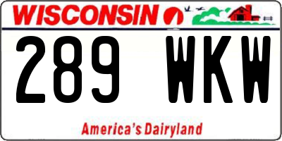 WI license plate 289WKW