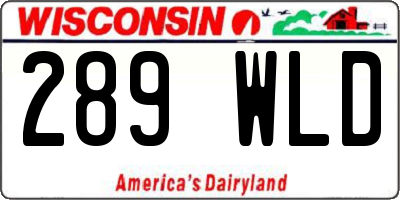 WI license plate 289WLD