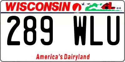 WI license plate 289WLU