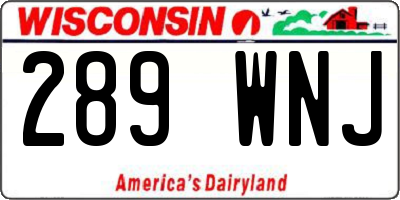 WI license plate 289WNJ