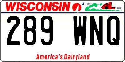 WI license plate 289WNQ