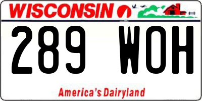 WI license plate 289WOH