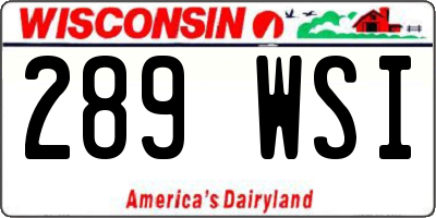 WI license plate 289WSI