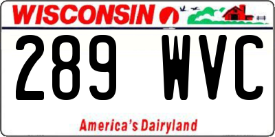 WI license plate 289WVC